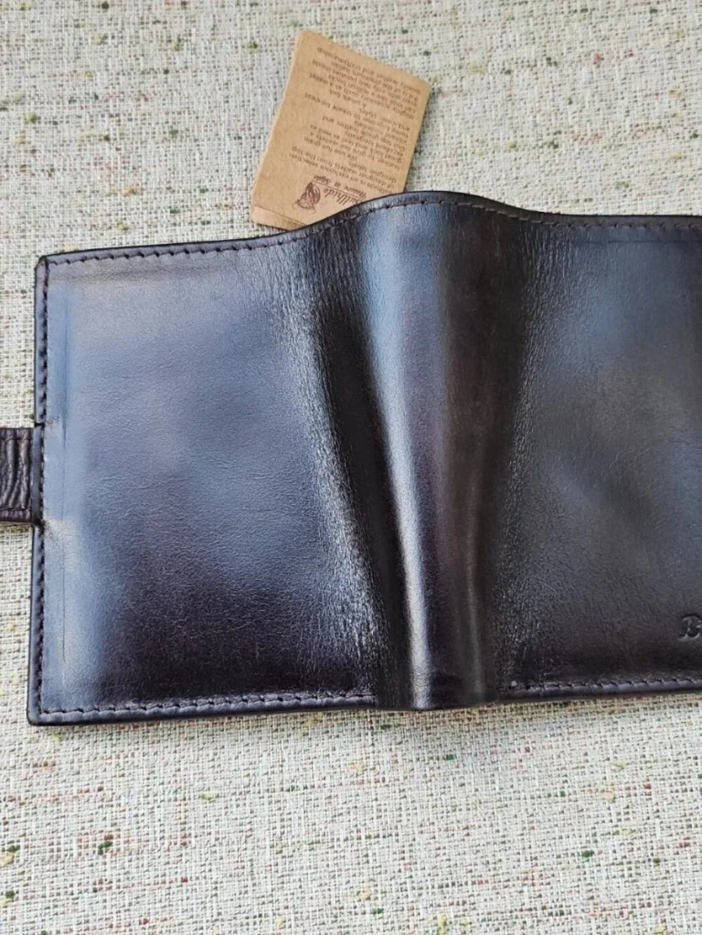 Handmade Wallet Purse Clutch Card Holder Brown Genuine Leather W/ Box & Bag
